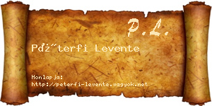 Péterfi Levente névjegykártya