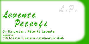 levente peterfi business card