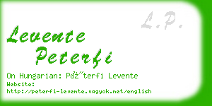 levente peterfi business card